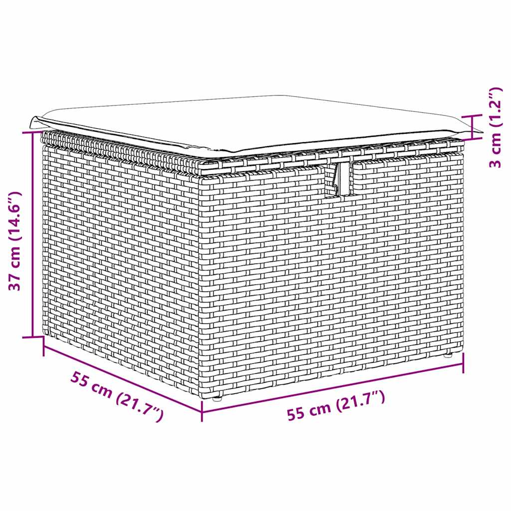 Sjedeća garnitura za vrt 7 pcs Crna 234 x 124 x 85 cm