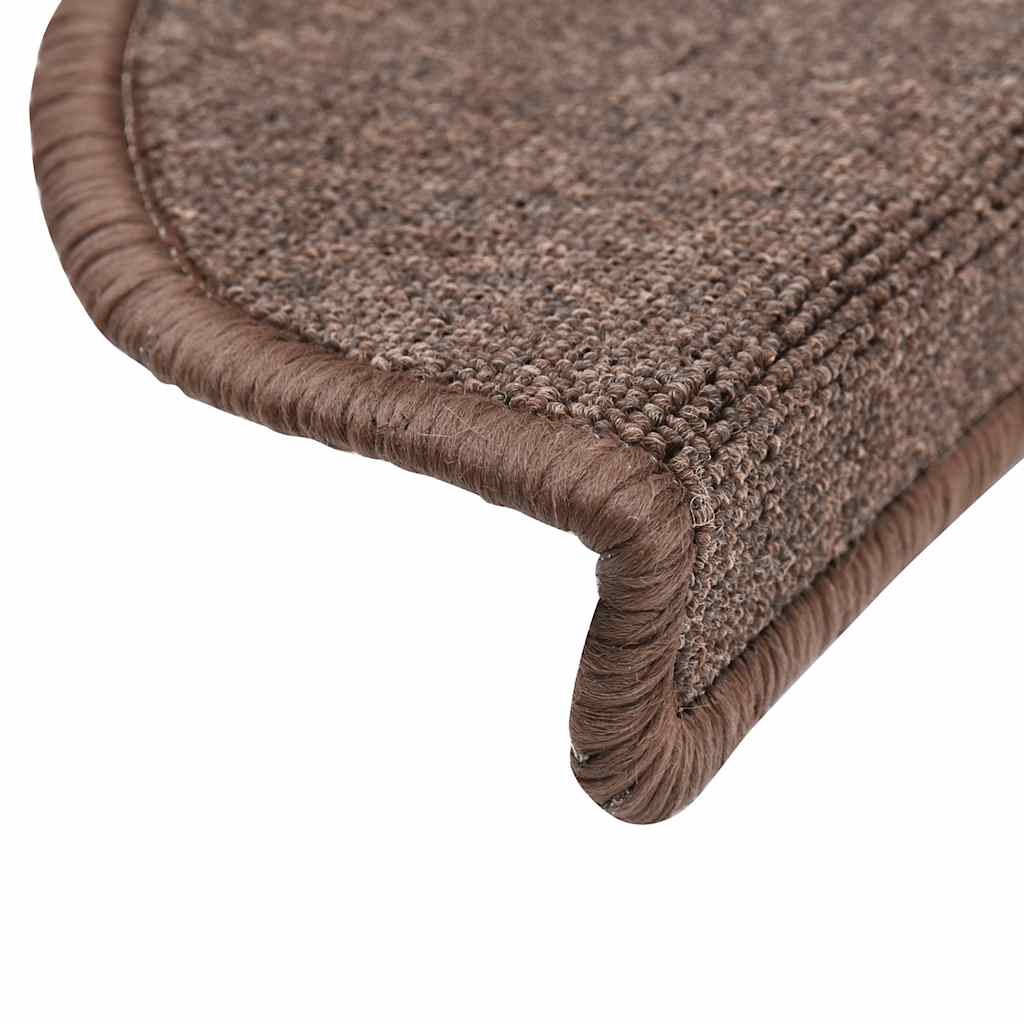 Prostirke za stepenice 30 kom 56x17x3 cm boje kave, poluokrugle