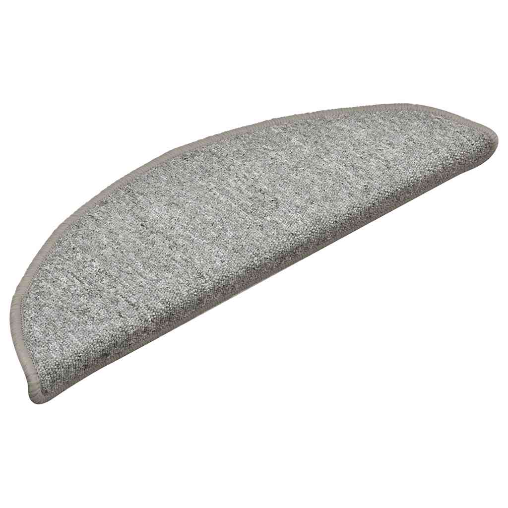 Prostirke za stepenice 30 kom 56x17x3 cm svijetlo sive poluokrugle