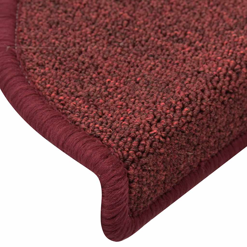 Prostirke za stepenice 30 kom 56x17x3 cm Bordo poluokrugle