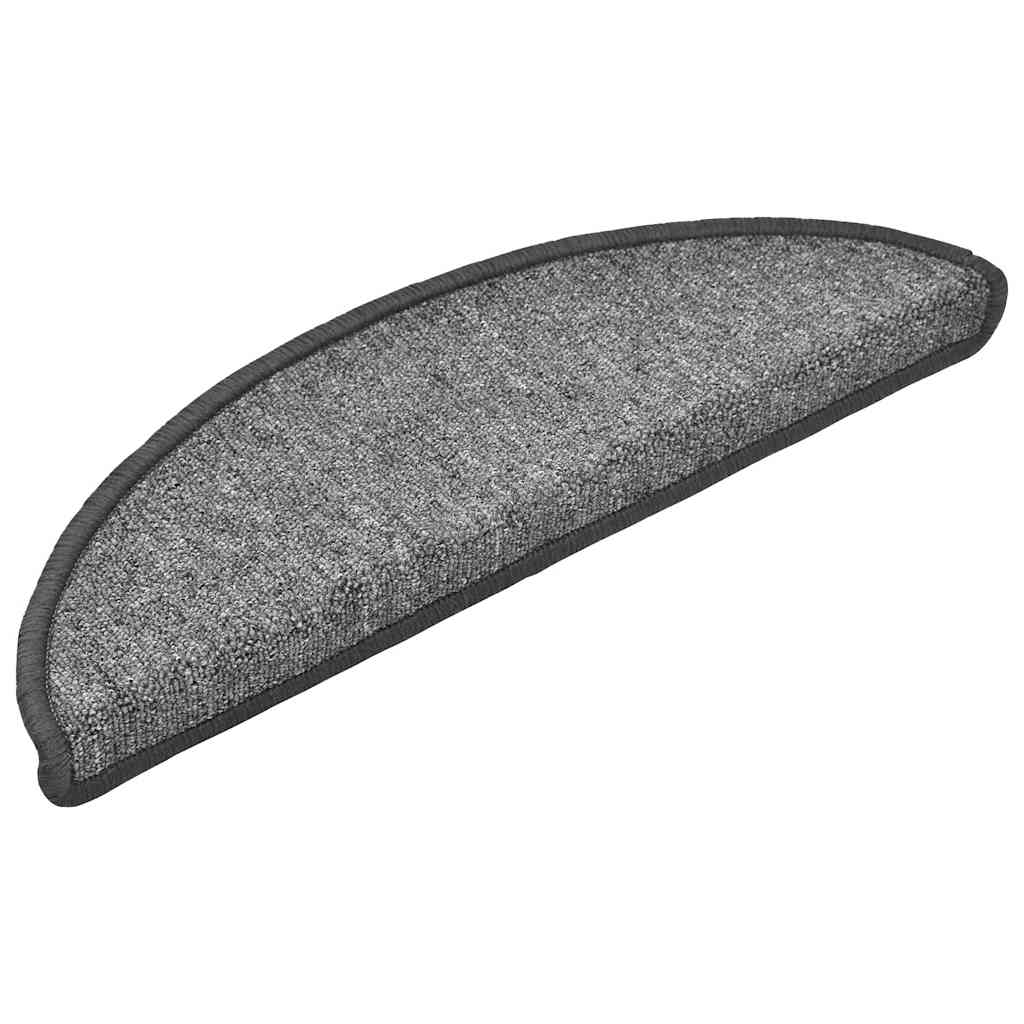 Prostirke za stepenice 20 kom 56x17x3 cm tamno sive poluokrugle