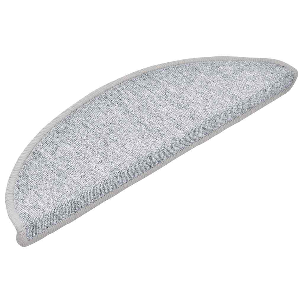 Prostirke za stepenice 20 kom 56x17x3 cm svijetlo sive poluokrugle