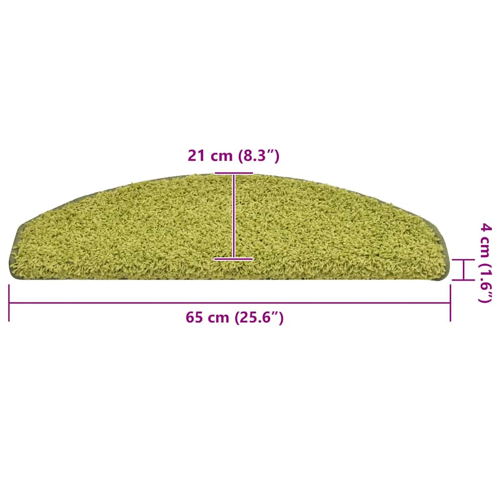 Prostirke za stepenice 30 kom 65x21x4 cm Zelene poluokrugle velike