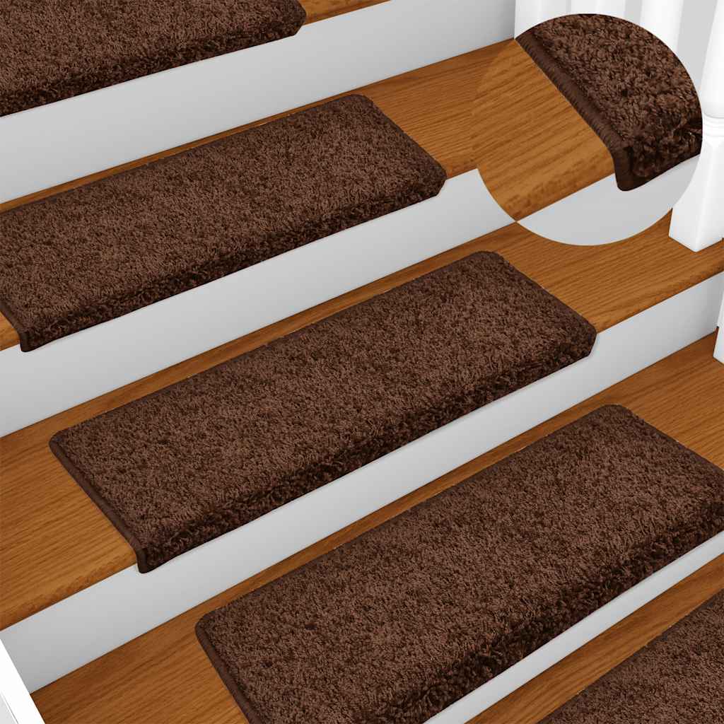 Prostirke za stepenice 30 kom 65x21x4 cm smeđe pravokutne rubove