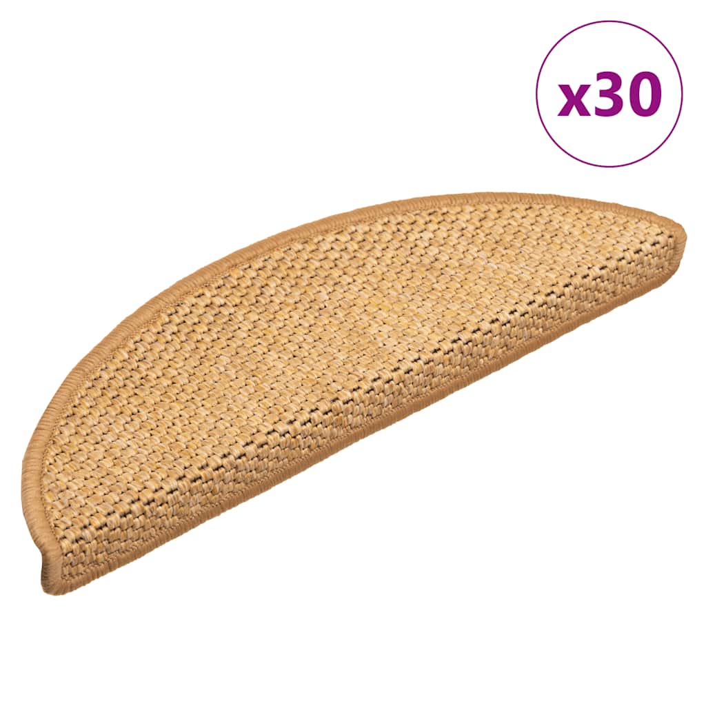 Prostirke za stepenice, samoljepljive, izgled sisala, 30 kom., 56x17x3 cm, sisal