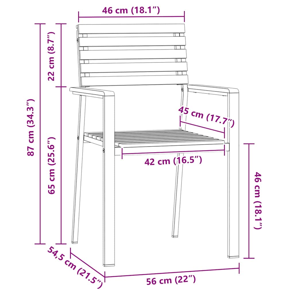 Vrtni set za objed 7 pcs Masivni teak drvo i nehrđajući čelik