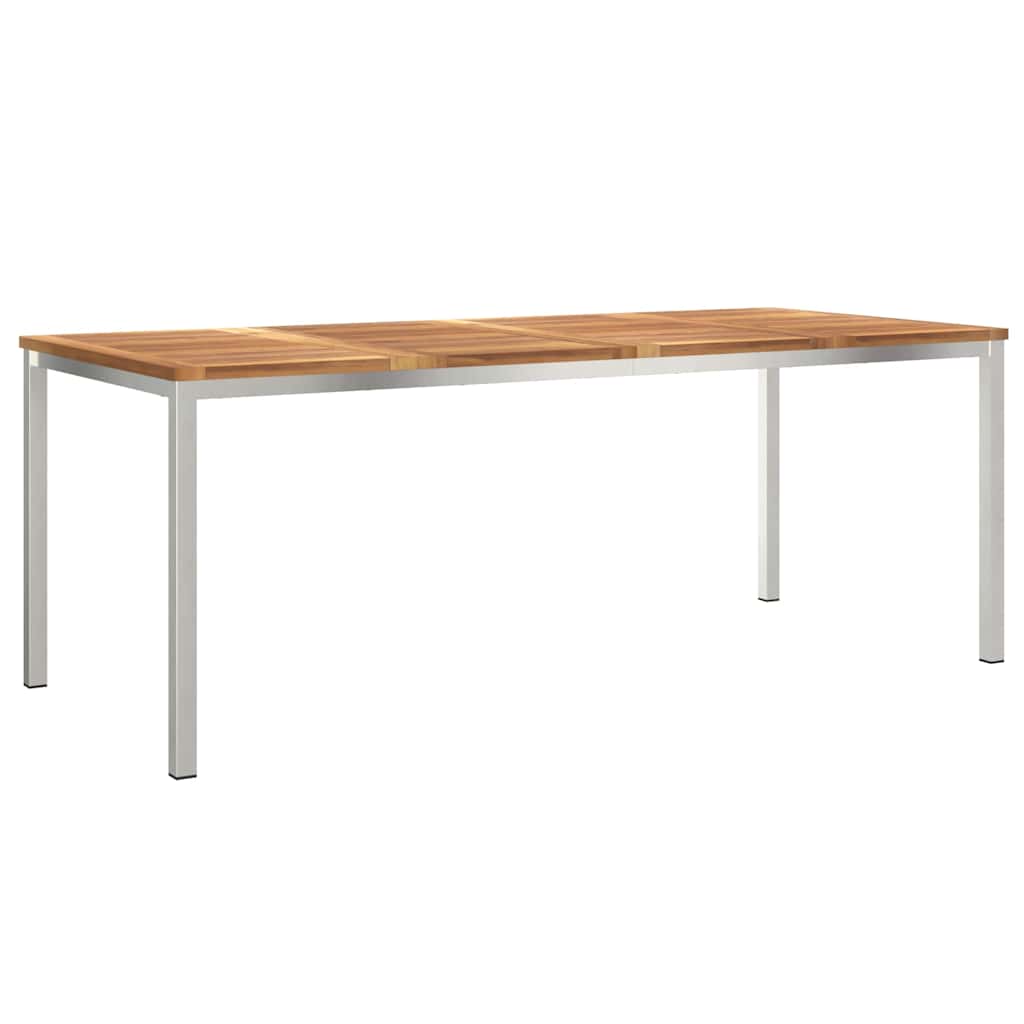 Vrtni set za objed 9 pcs Masivni teak drvo i nehrđajući čelik