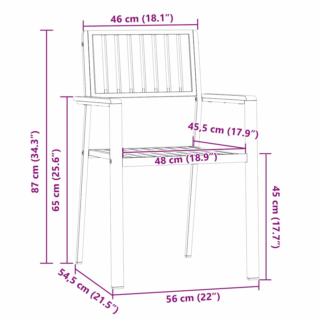 Vrtni set za objed 3 pcs Smeđa