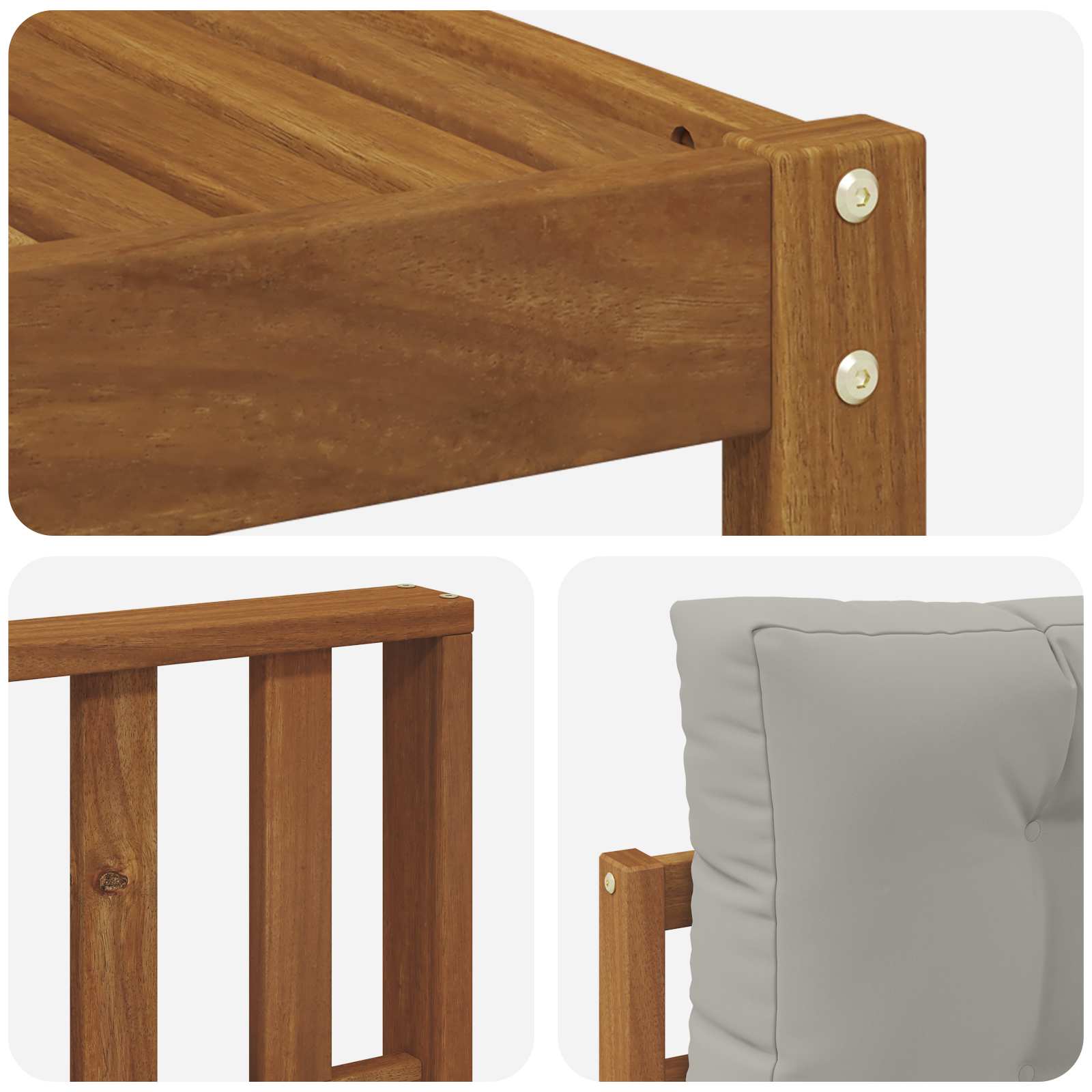 Set vanjskih sofa 5 pcs Prirodna i svijetlo siva