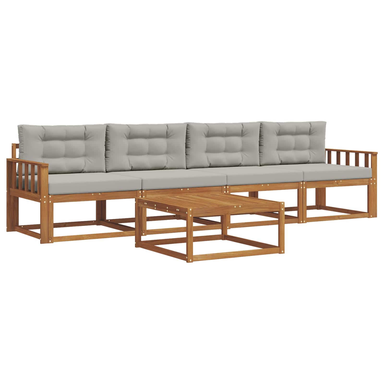 Set vanjskih sofa 5 pcs Prirodna i svijetlo siva