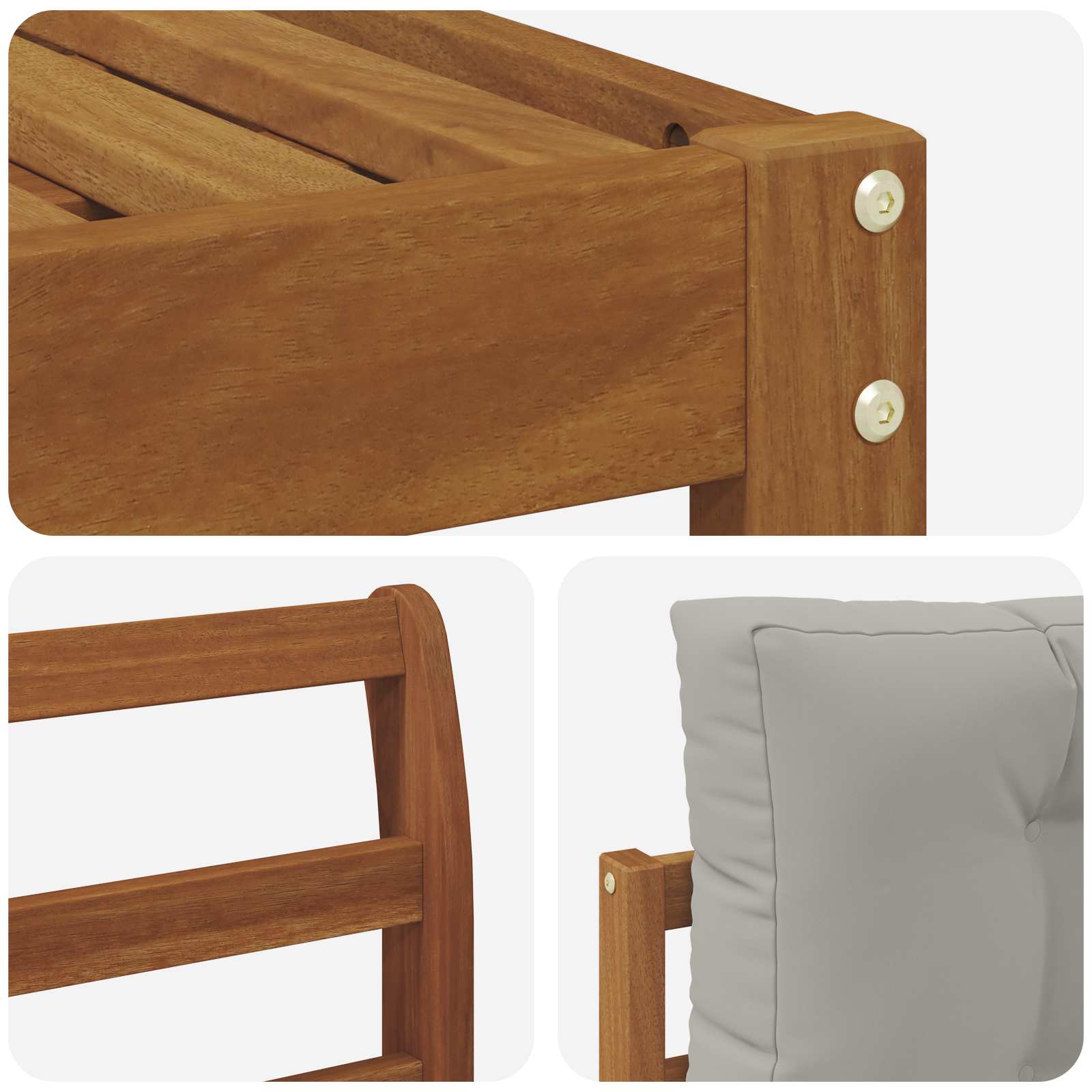 Set vanjskih sofa 5 pcs Prirodna i svijetlo siva