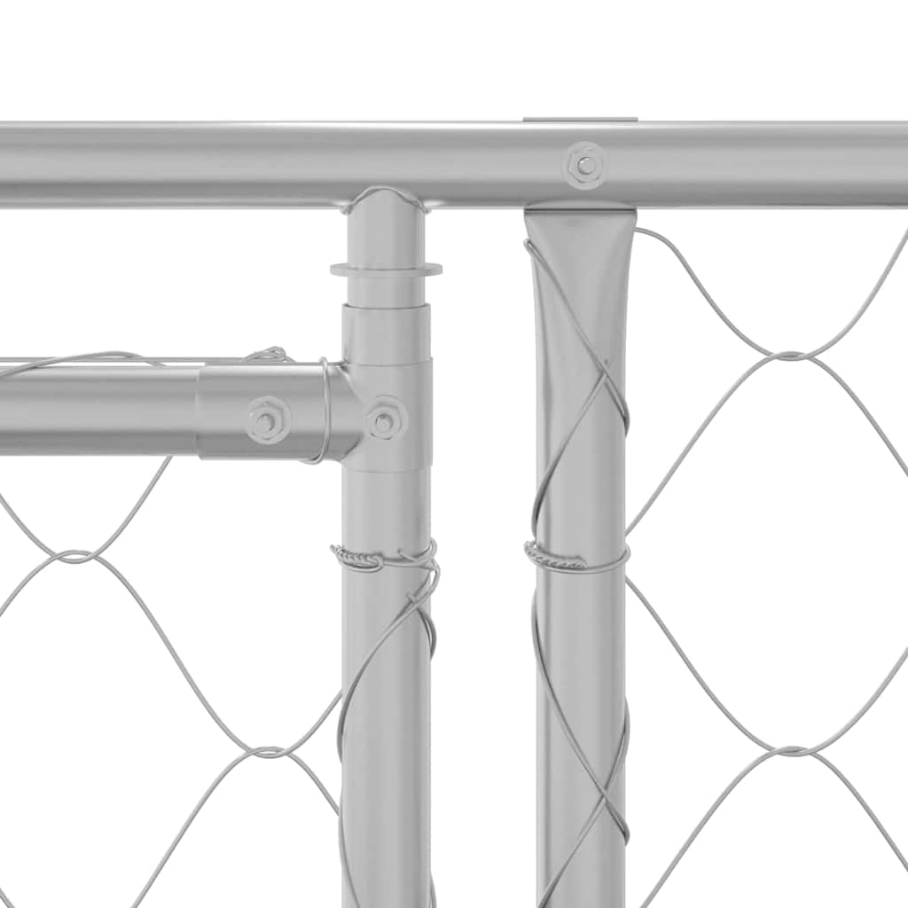 Kavez za psa s krovom Srebrno 600 x 200 x 256 cm Čelik i PE