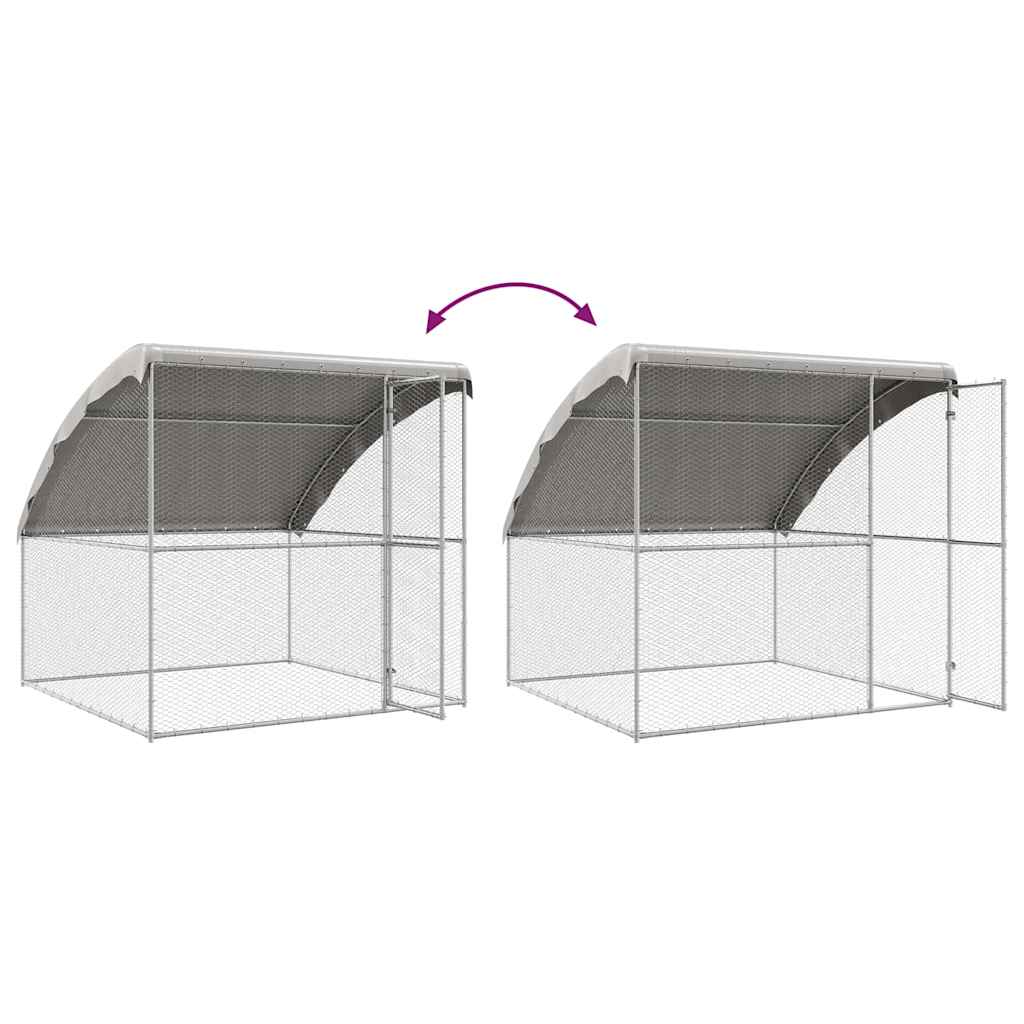 Kavez za piliće 2 pcs Srebrno 400 x 200 x 200 cm Čelik i PE