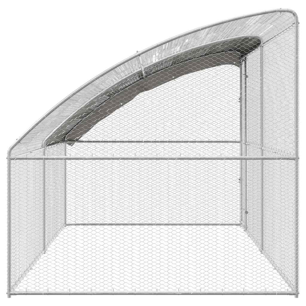 Kavez za piliće 2 pcs Srebrno 400 x 200 x 200 cm Čelik i PE