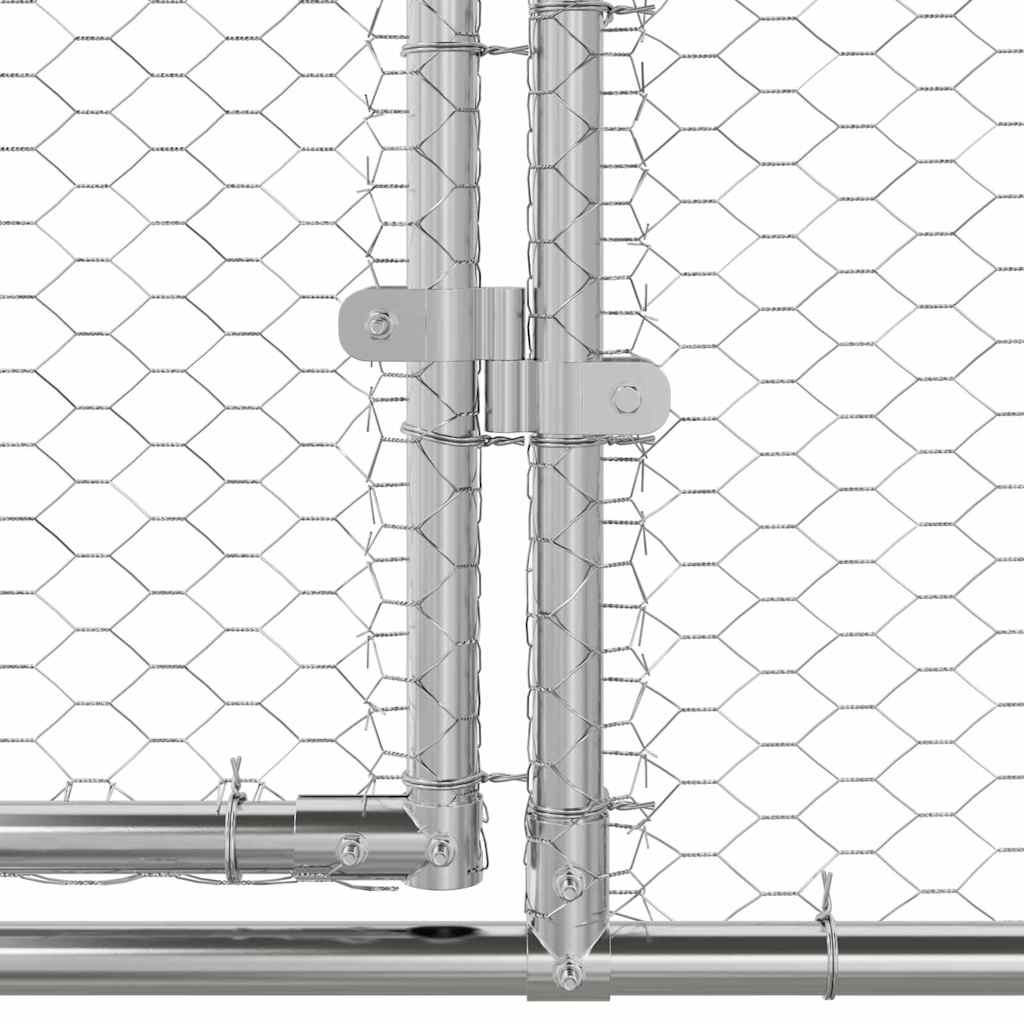 Kavez za piliće 3 pcs Srebrno 600 x 200 x 200 cm Čelik i PE