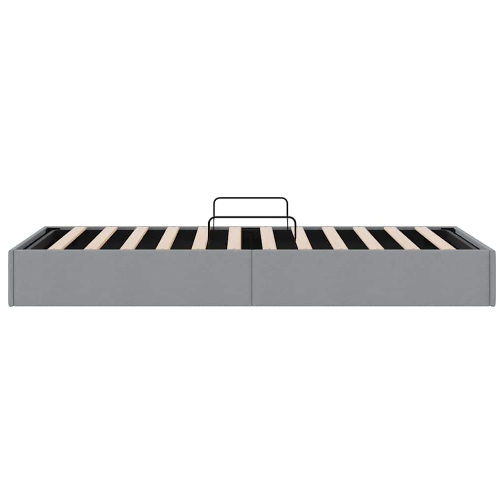 Krevet s od storage Svijetlo siva 203 x 100 cm tkanina
