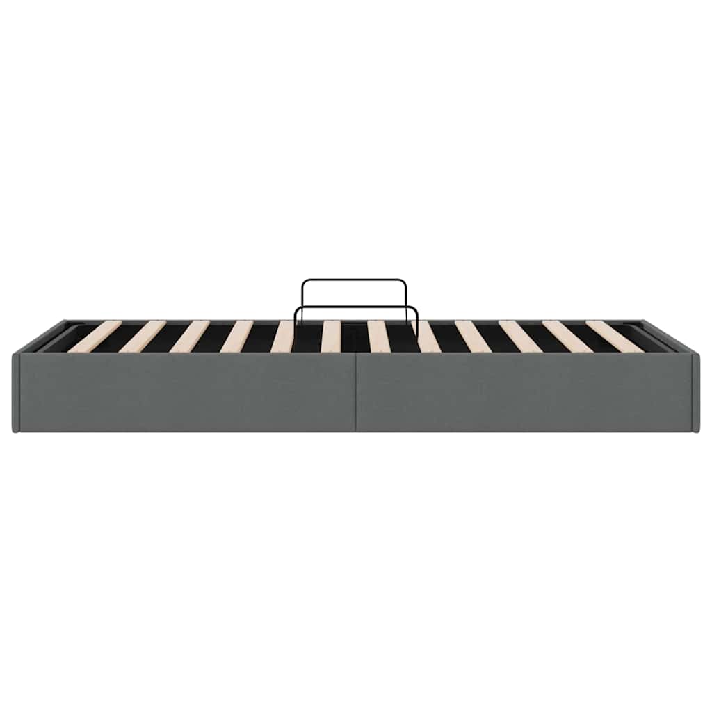 Krevet s od storage s madracem Tamno siva 203 x 100 cm tkanina