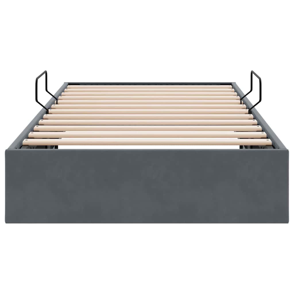 Krevet s od storage s madracem Tamno siva 100 x 203 cm Baršun