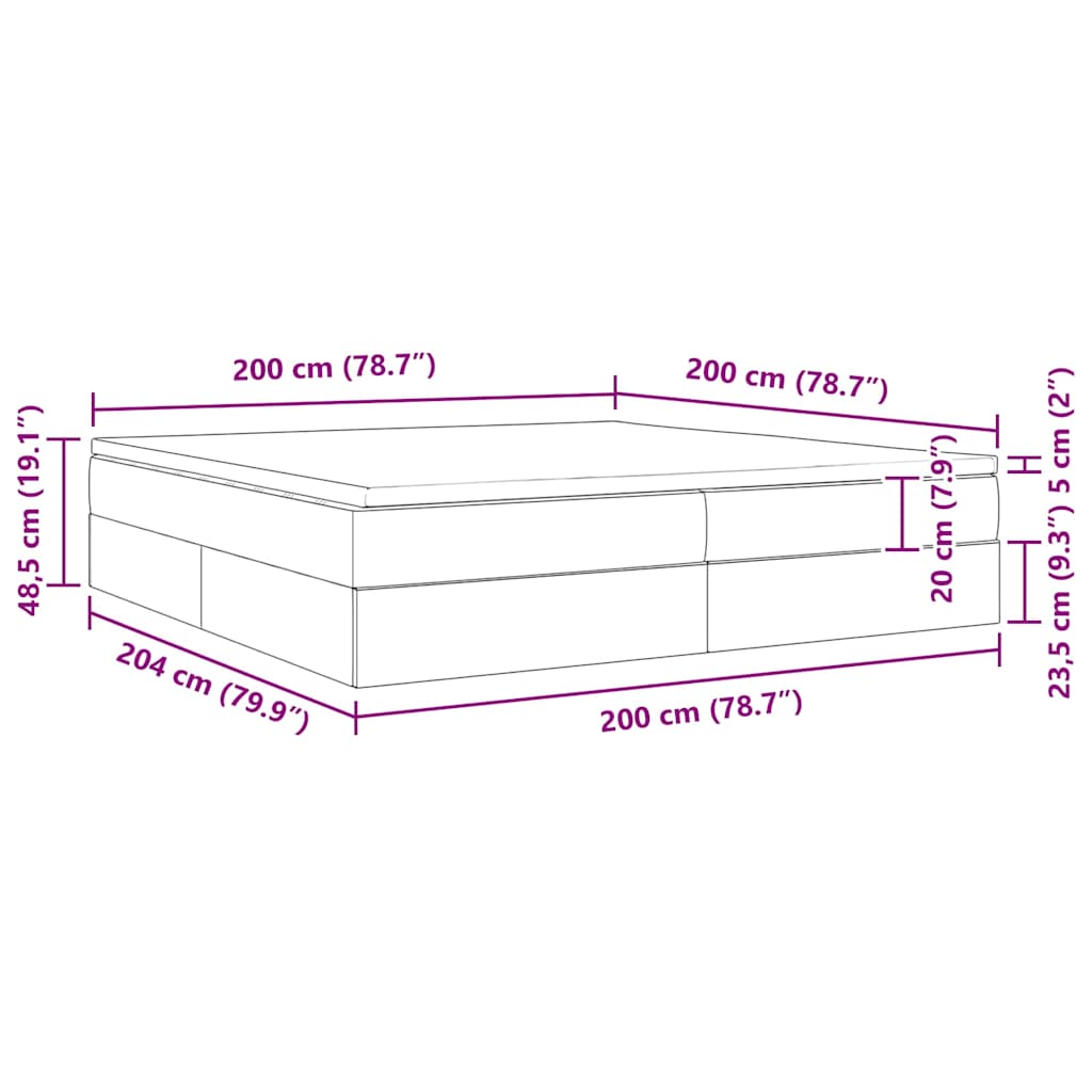 Krevet s madracem i skladištem Boja cappuccina 200 x 200 cm
