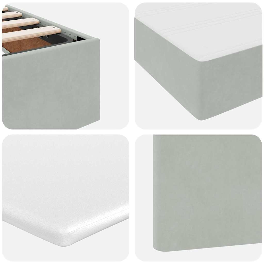 Krevet s od storage s madracem Svijetlo siva 90 x 200 cm Baršun