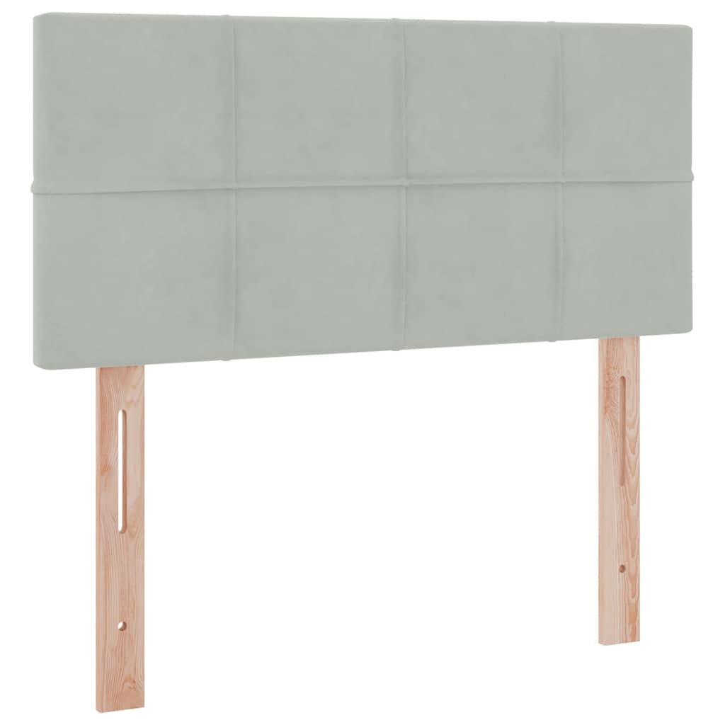 Krevet s od storage s madracem Svijetlo siva 90 x 200 cm Baršun