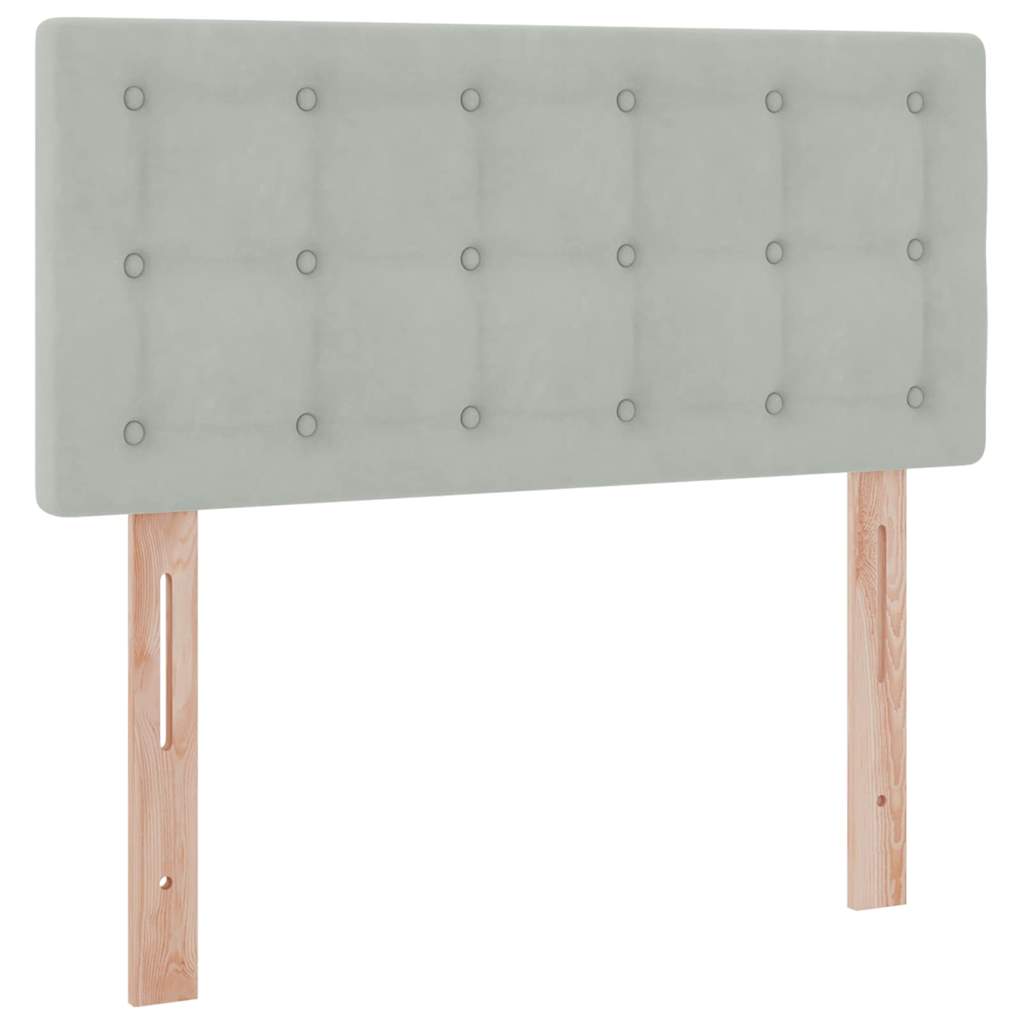 Krevet s od storage s madracem Svijetlo siva 90 x 200 cm Baršun