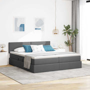 Krevet s od storage Tamno siva 180 x 200 cm Lažna koža