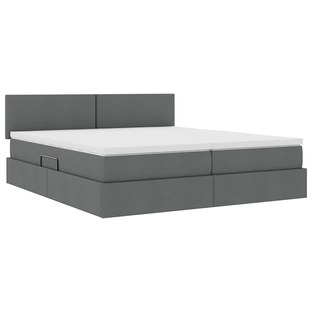 Krevet s od storage Tamno siva 180 x 200 cm Lažna koža