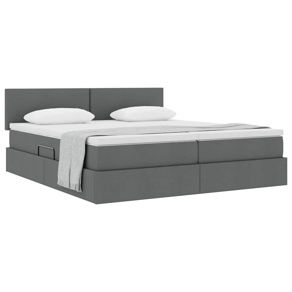 Krevet s od storage Tamno siva 180 x 200 cm Lažna koža