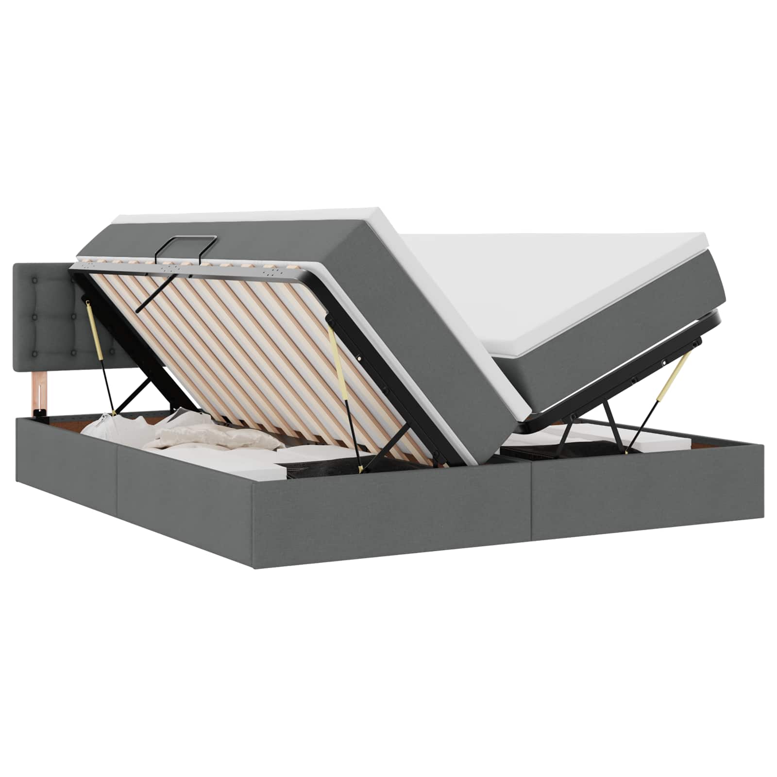 Krevet s od storage Tamno siva 180 x 200 cm Lažna koža