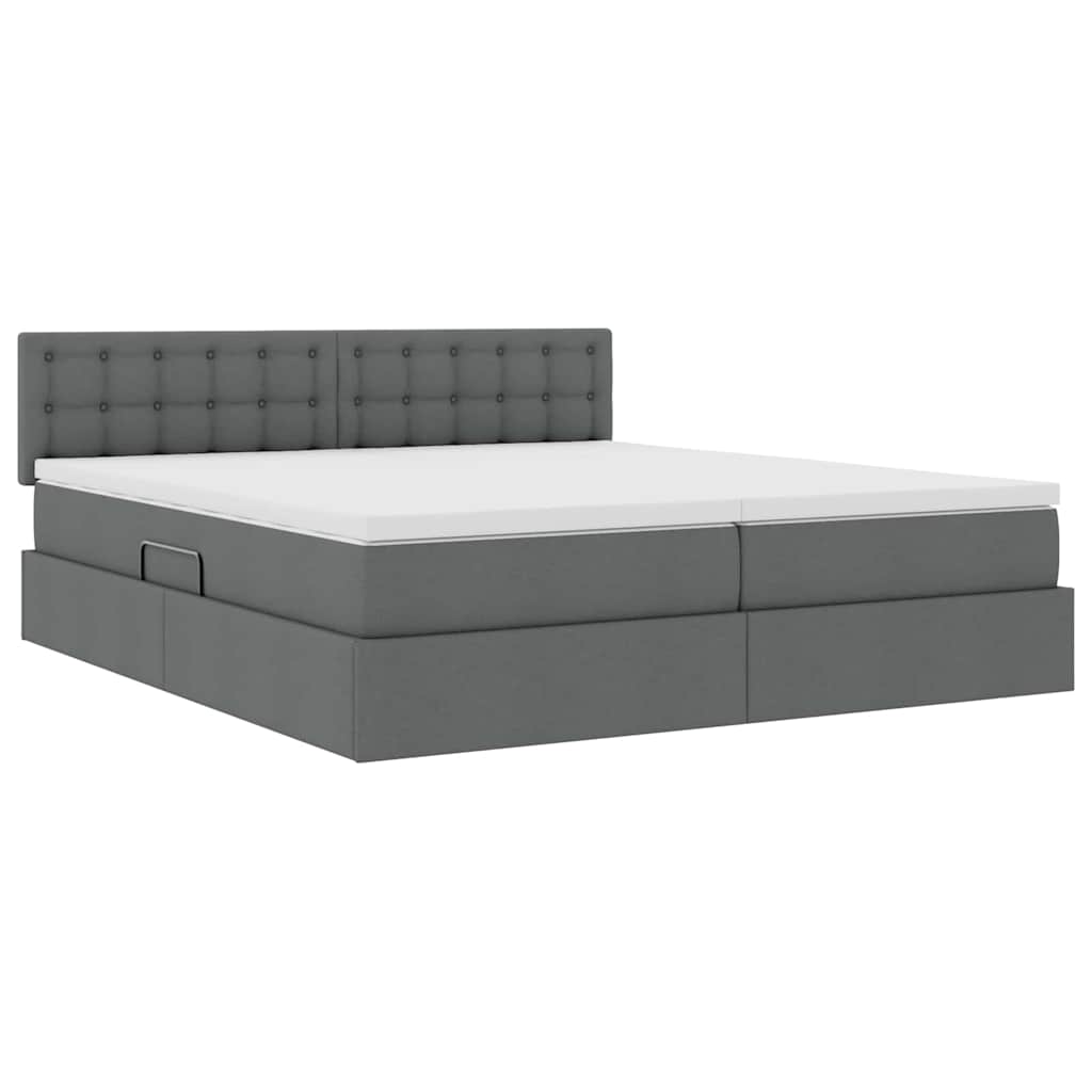 Krevet s od storage Tamno siva 180 x 200 cm Lažna koža