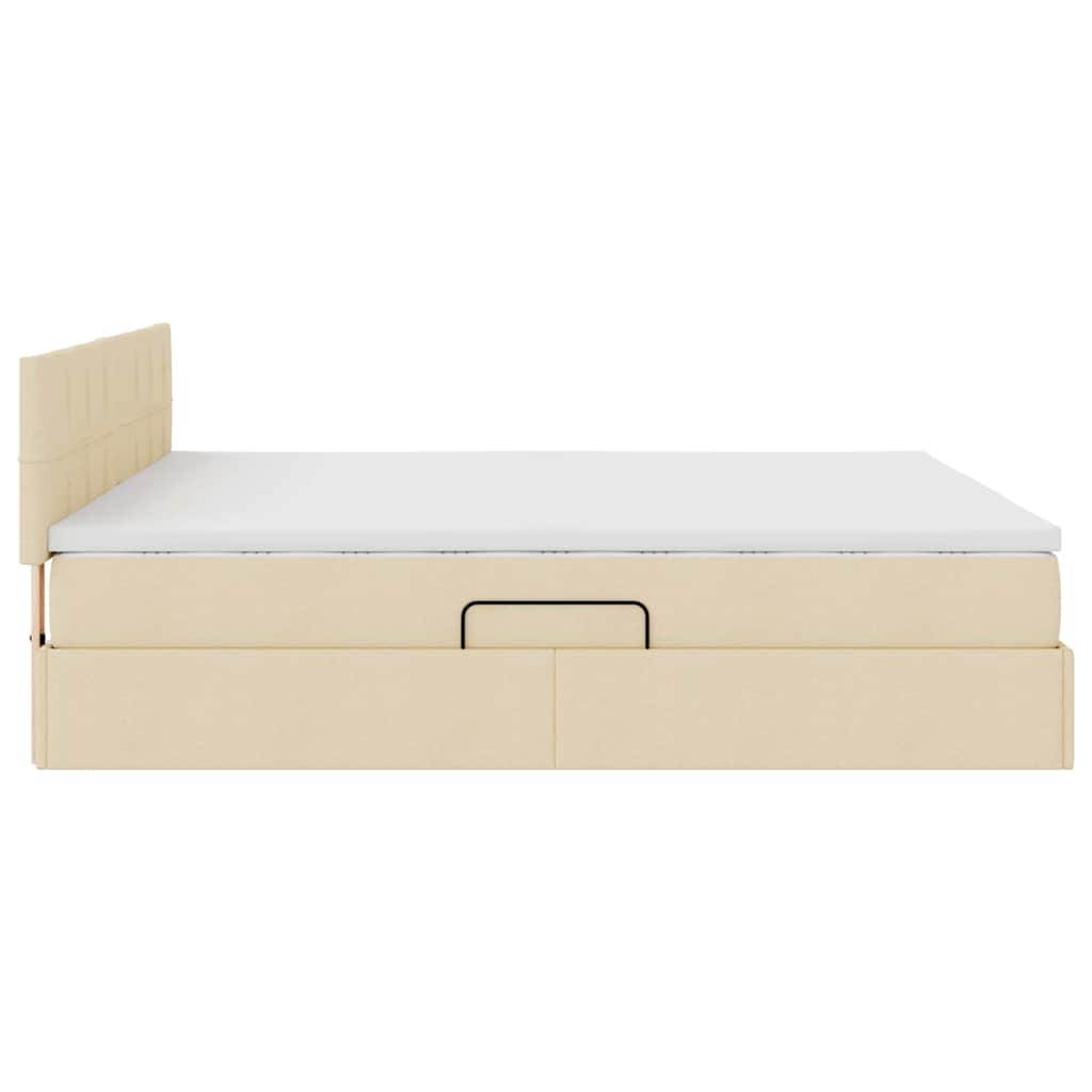 Krevet s prostorom za pohranu s LED-om Krema 160 x 200 cm