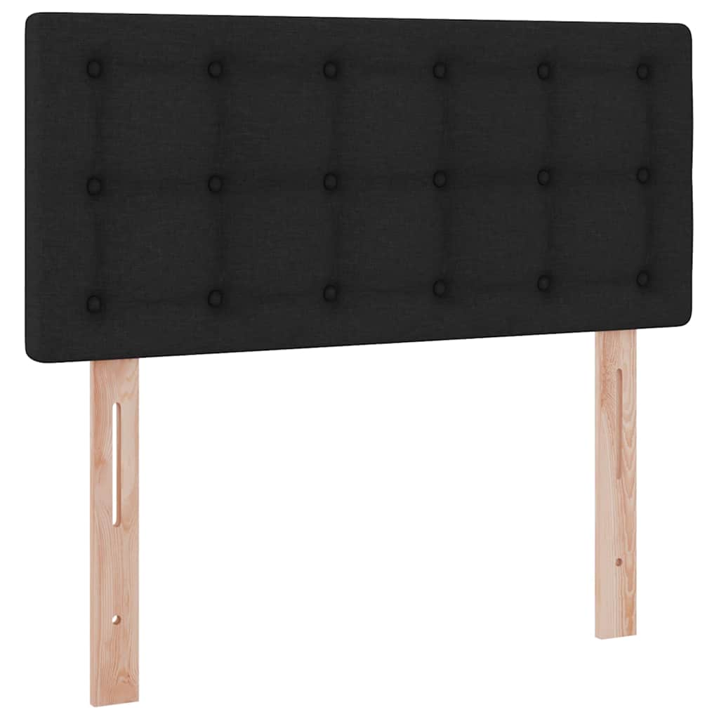LED krevet za pohranu s madracem Crna 90 x 190 cm Tkanina