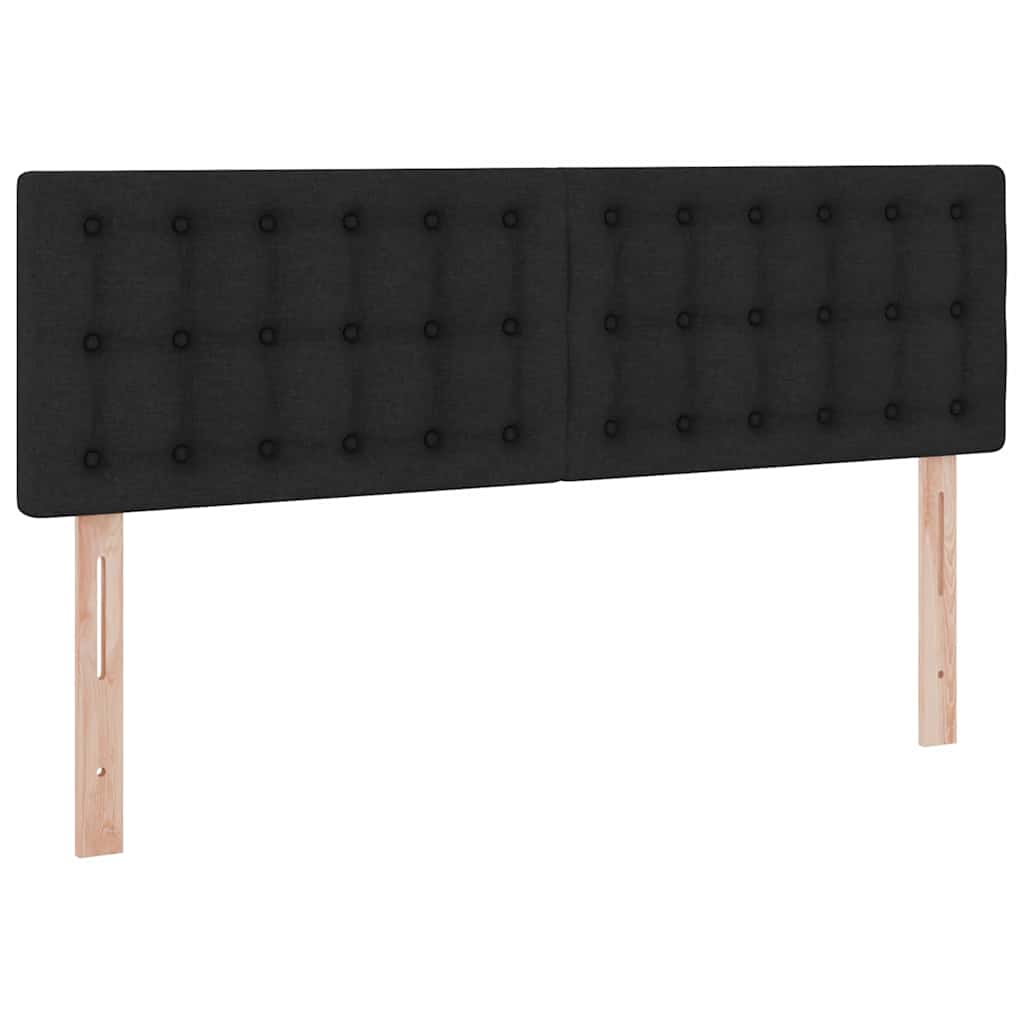 LED krevet za pohranu s madracem Crna 140 x 200 cm Tkanina