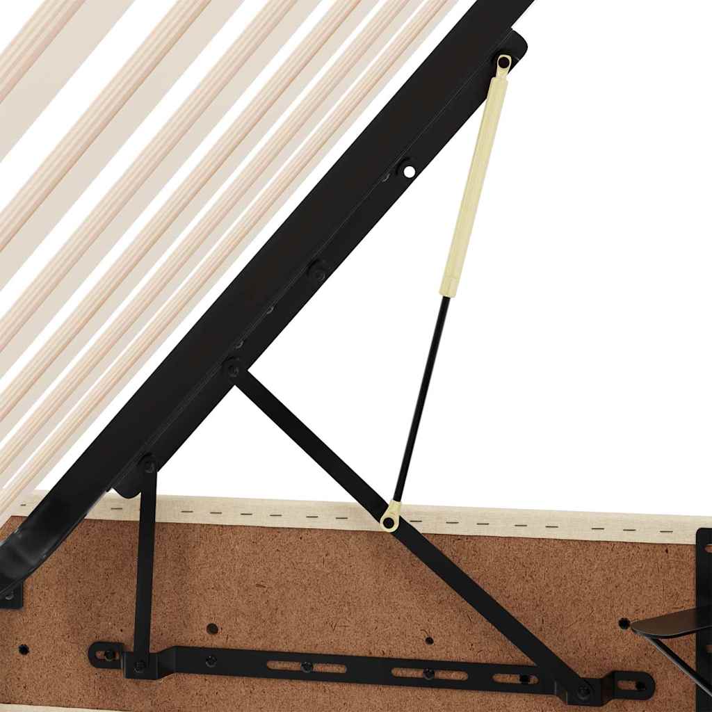 Krevet s prostorom za pohranu s LED-om Krema 160 x 200 cm