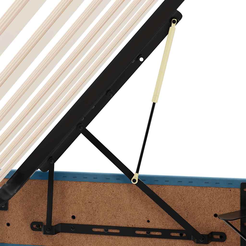 LED krevet za pohranu s madracem Plava 120 x 190 cm Baršun