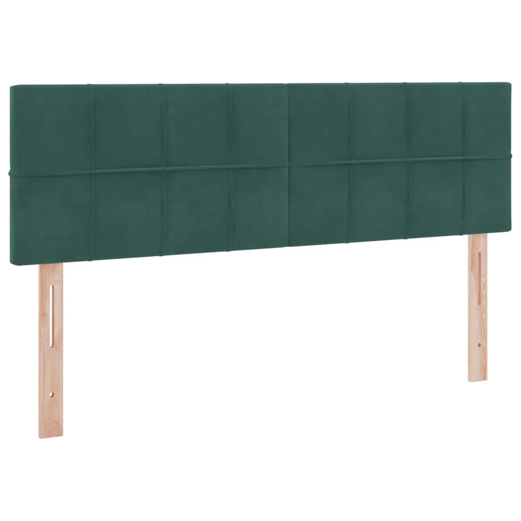 LED krevet za pohranu s madracem Tamnozelena 140 x 190 cm