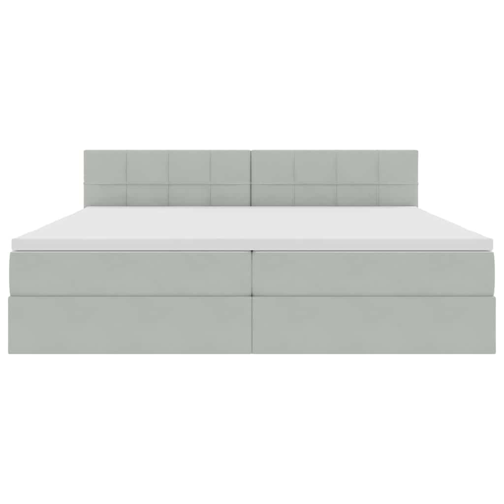 LED krevet za pohranu s madracem Svjetlosiva 200 x 200 cm