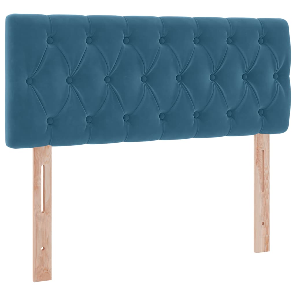 LED krevet za pohranu s madracem Plava 120 x 190 cm Baršun