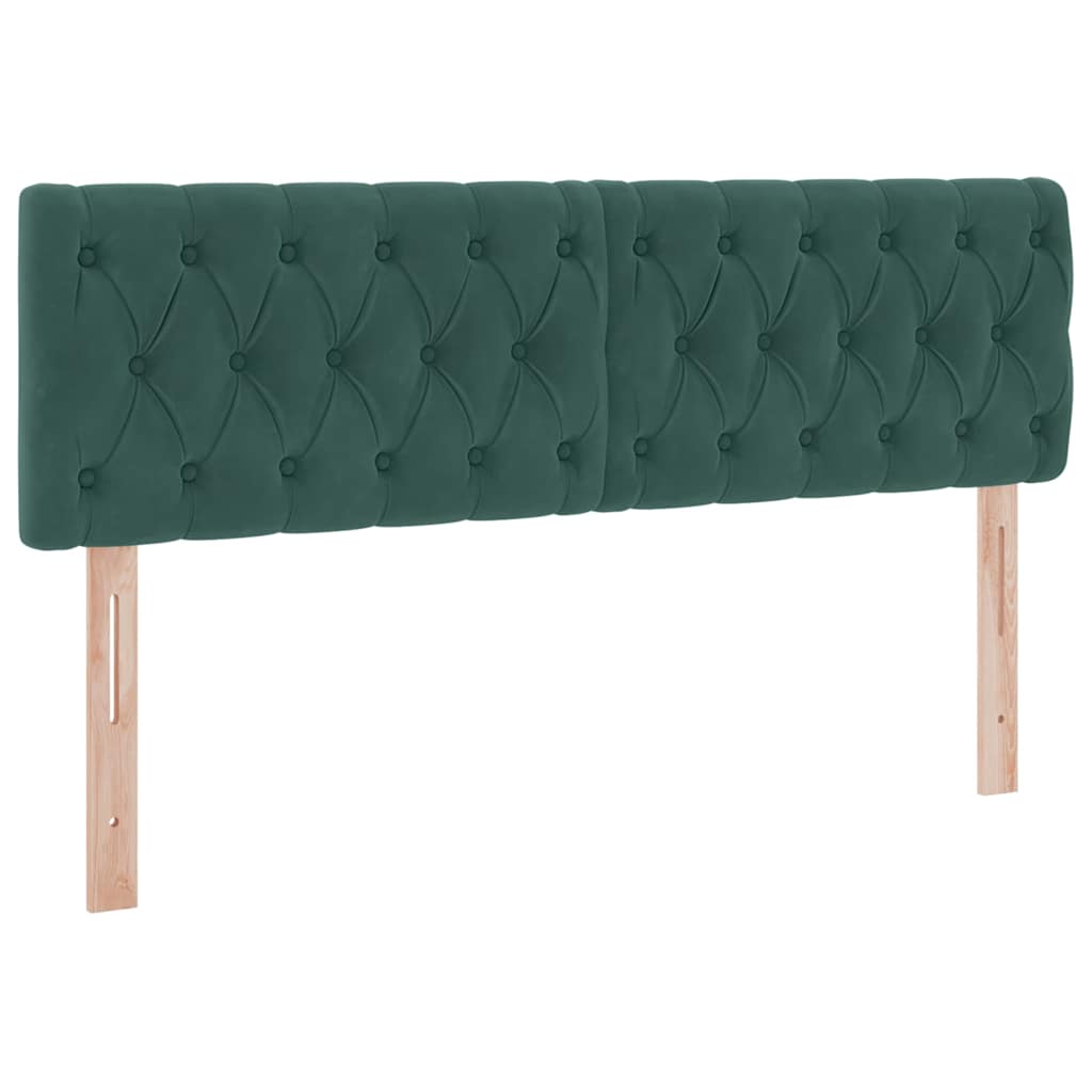 LED krevet za pohranu s madracem Tamnozelena 140 x 190 cm