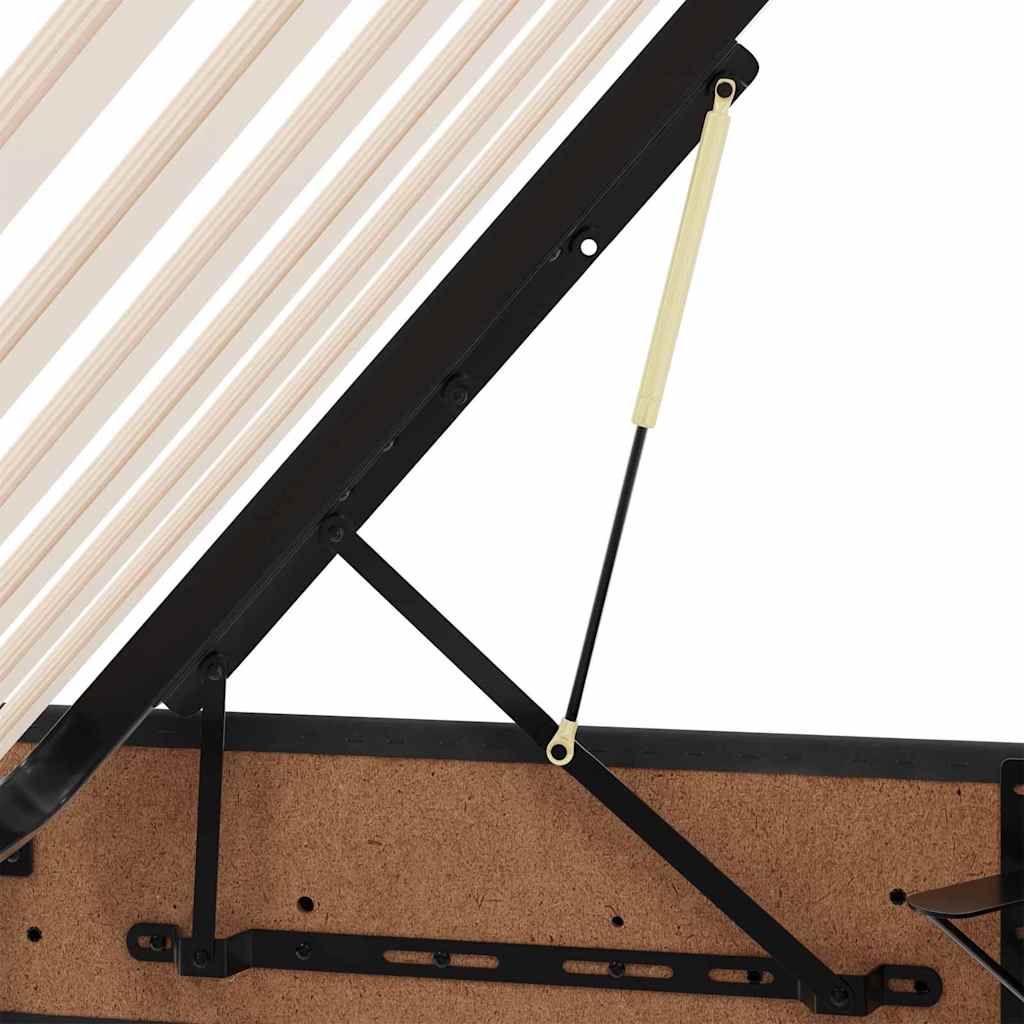 LED krevet za pohranu s madracem Crna 100 x 200 cm Baršun