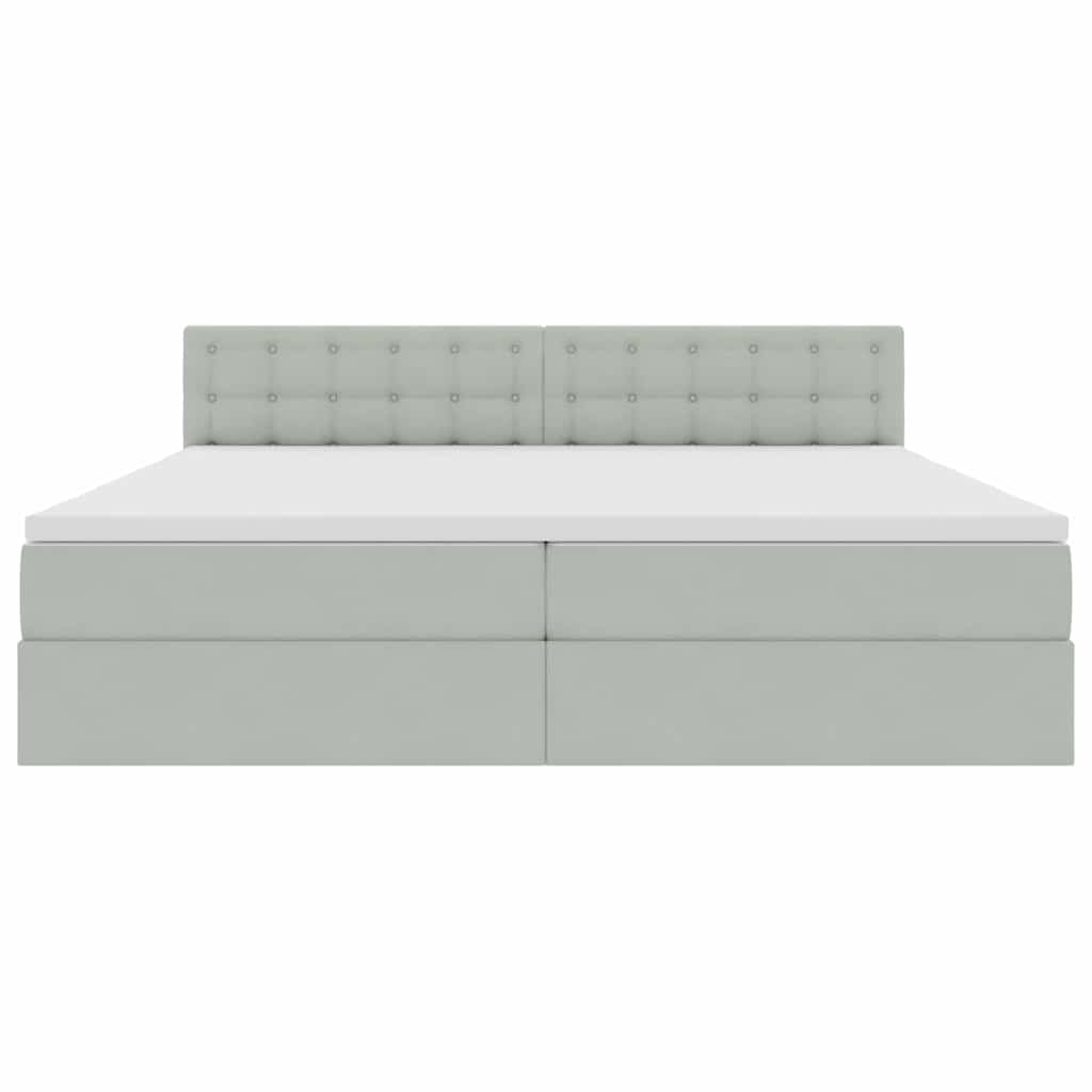 LED krevet za pohranu s madracem Svjetlosiva 200 x 200 cm
