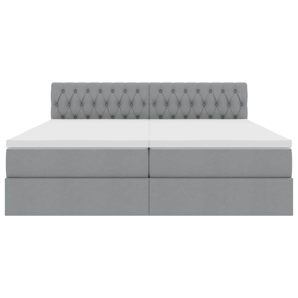 LED krevet za pohranu s madracem Svjetlosiva 180 x 200 cm