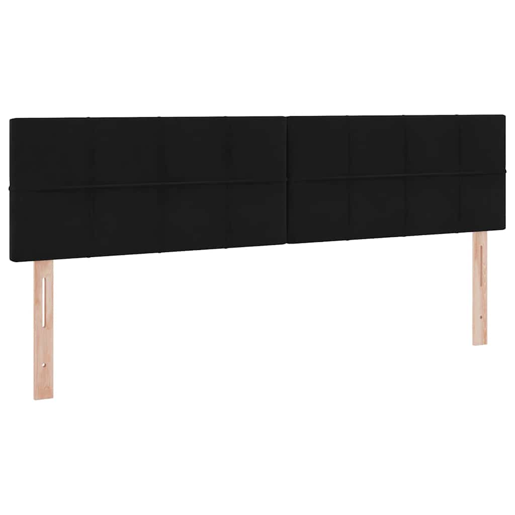 LED krevet za pohranu s madracem Crna 200 x 200 cm Baršun