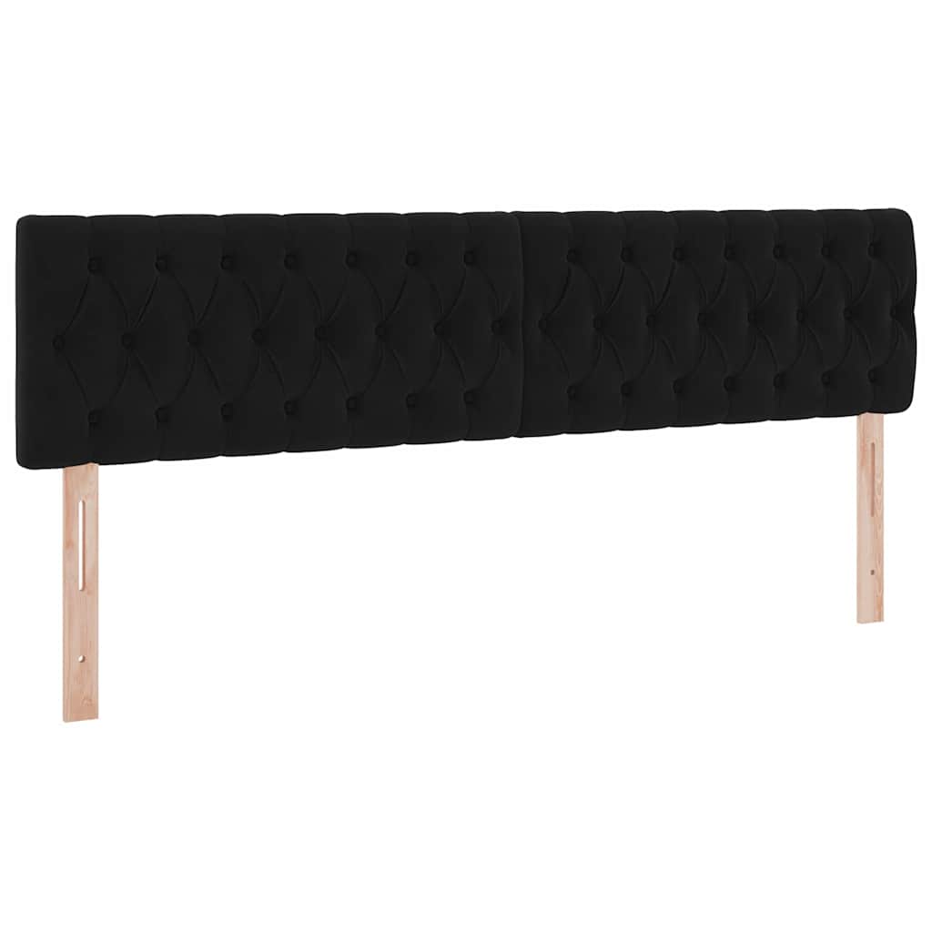 LED krevet za pohranu s madracem Crna 180 x 200 cm Baršun