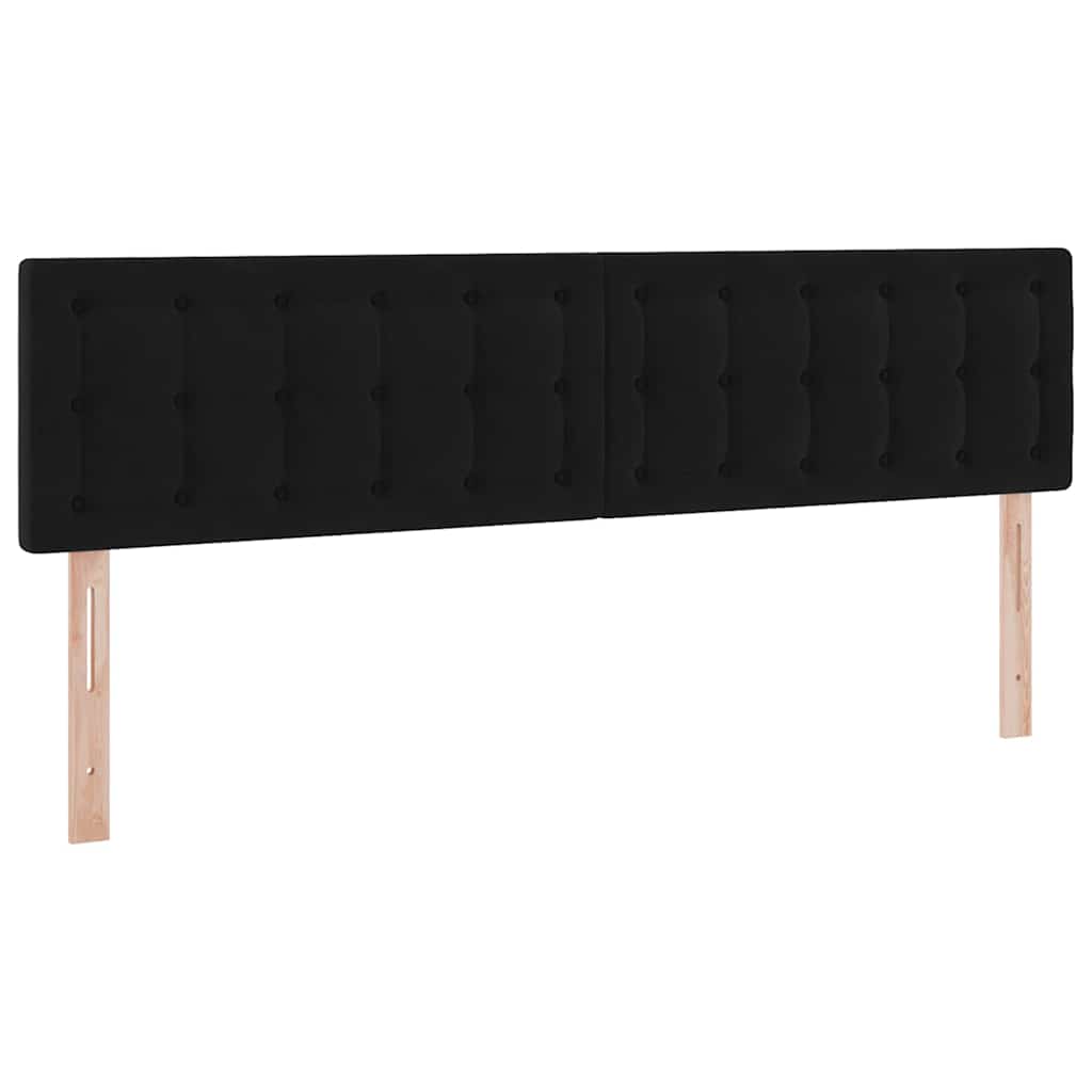 Krevet s LED trakama s uzglavljem Crna 180 x 200 cm Baršun