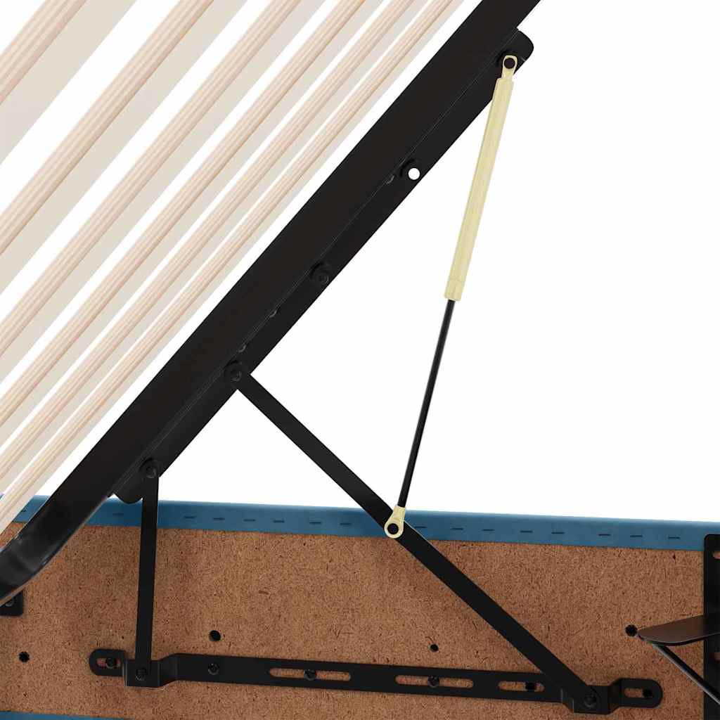LED krevet za pohranu s madracem Tamno plava 200 x 200 cm
