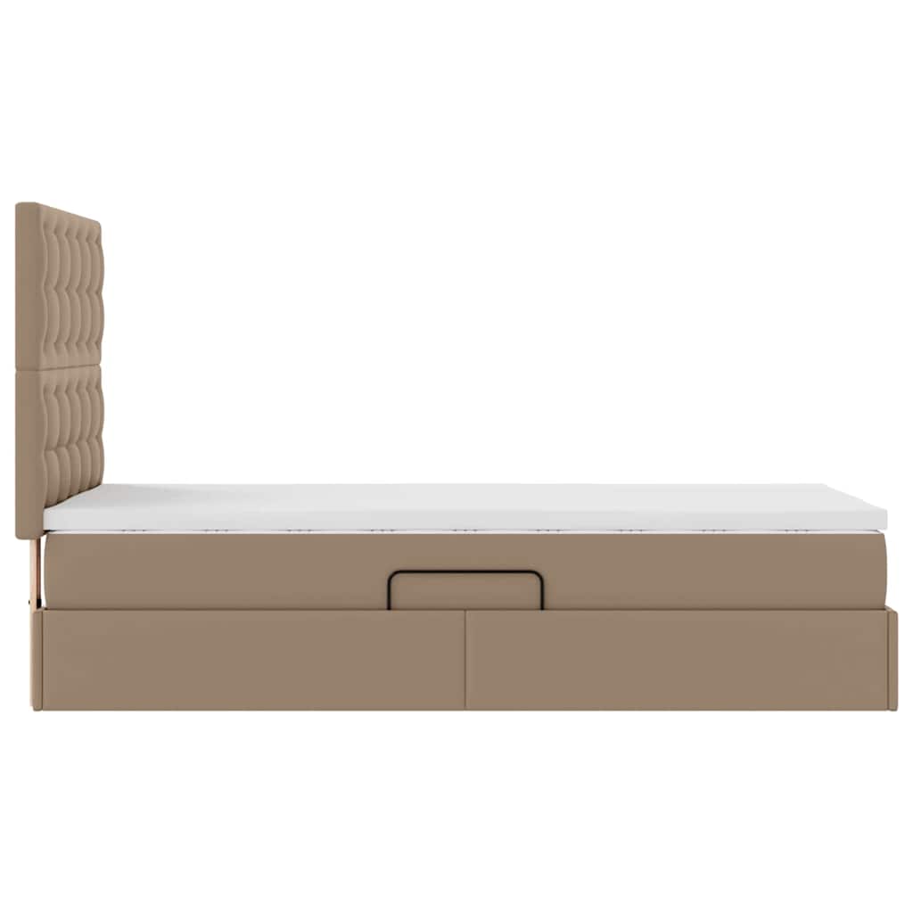 Krevet s od storage s pohranom Kapućino 100 x 200 cm Lažna koža