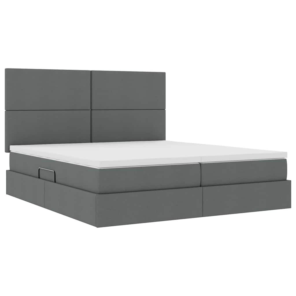 Krevet s od storage Tamno siva 180 x 200 cm Lažna koža