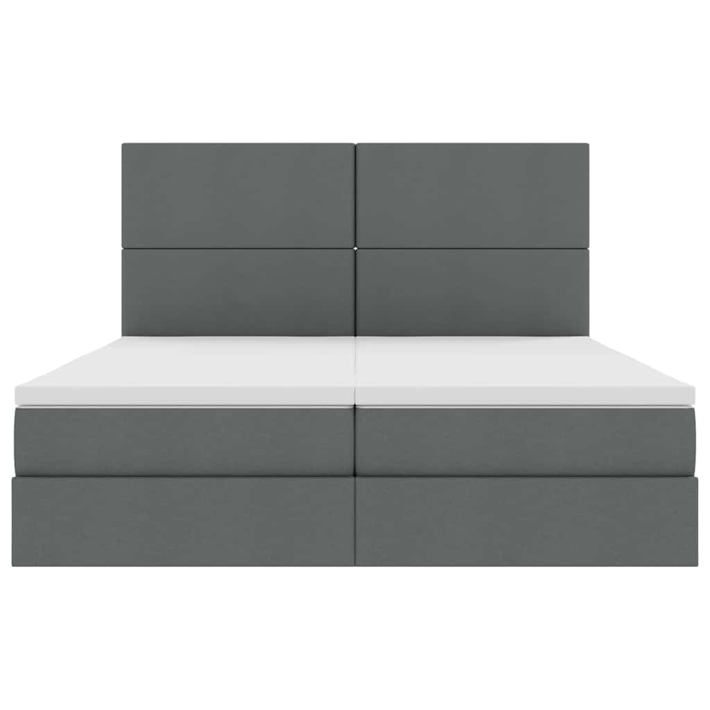 Krevet s od storage Tamno siva 180 x 200 cm Lažna koža